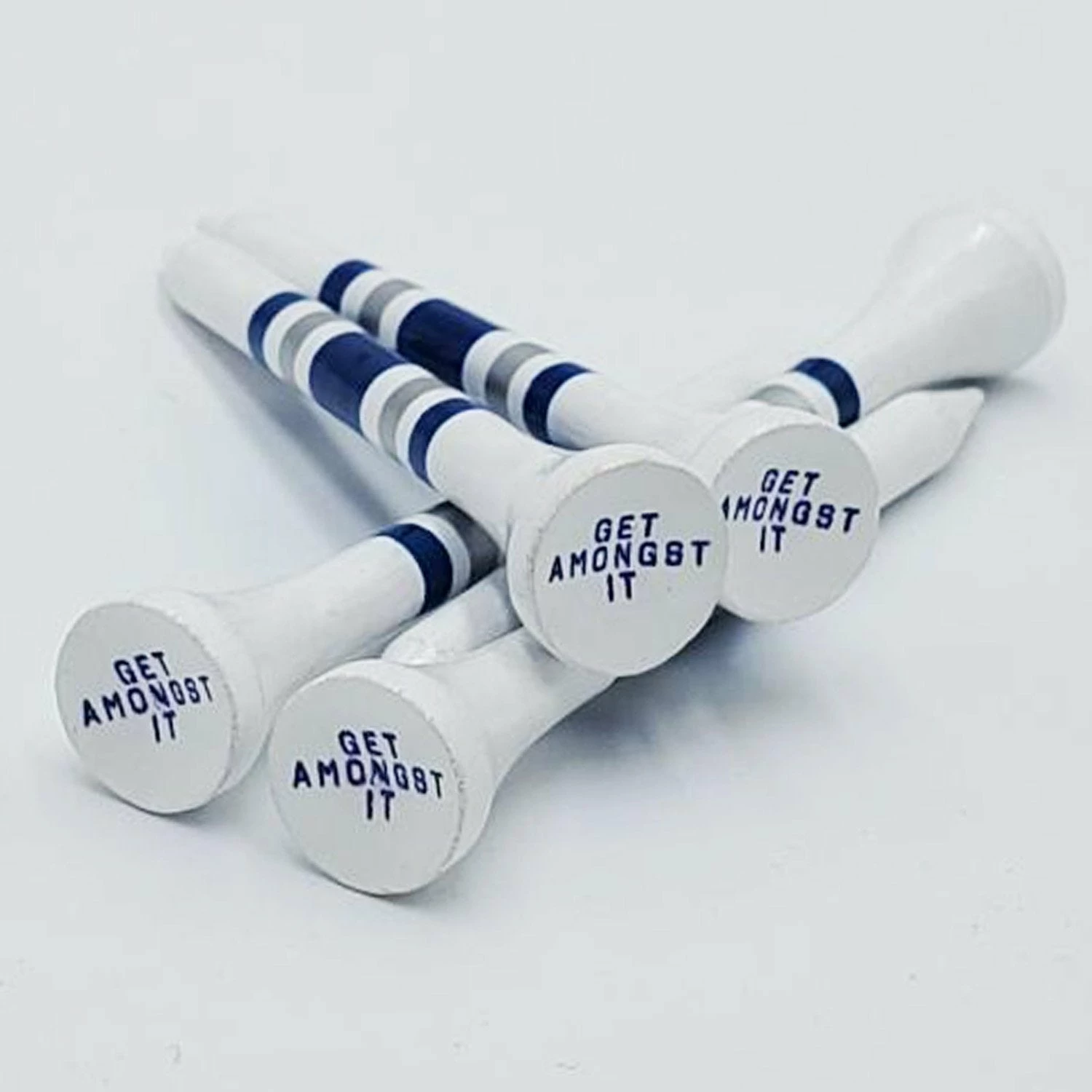 Western Birch Golf Company "Get Amongst It" Limited Edition Striped Golf Tee 1 Western Birch Golf Company "Get Amongst It" Limited Edition Striped Golf Tee