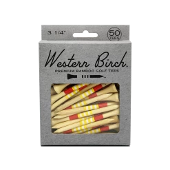 Western Birch Golf Company "Maize" 3 1/4" Bamboo Striped Golf Tee