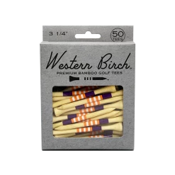 Western Birch Golf Company "Poppy" 3 1/4" Bamboo Striped Golf Tee