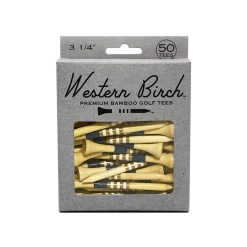 Western Birch Golf Company "Raven" 3 1/4" Bamboo Striped Golf Tee