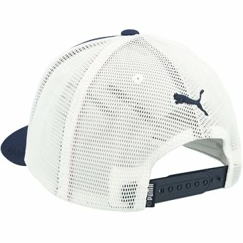 Puma Volition Heritage Trucker Snapback Cap Hat - Navy Blazer / Bright White 4 Puma Volition Heritage Trucker Snapback Cap Hat - Navy Blazer / Bright White - Image 4