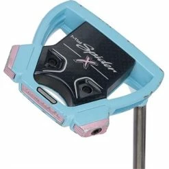 Used TaylorMade MySpider X Light Blue/Pink/White Putter In Bargain Condition
