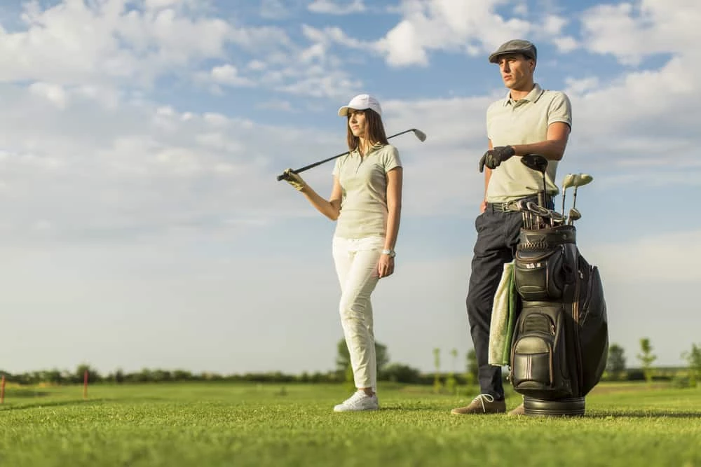 Cheap Golf Hat Store -Cheap Golf Hat Store Couple wearing hat at golf field